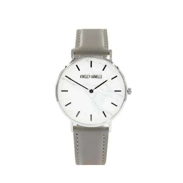 Tempus Collection - Silver Marble Taupe Leather Watch (Wholesale)