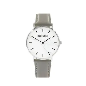 Tempus Collection - Silver Marble Taupe Leather Watch (Wholesale)