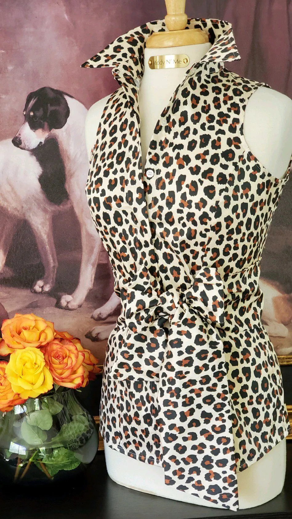THE LEOPARD ROOM  SHIRT WITH SASH