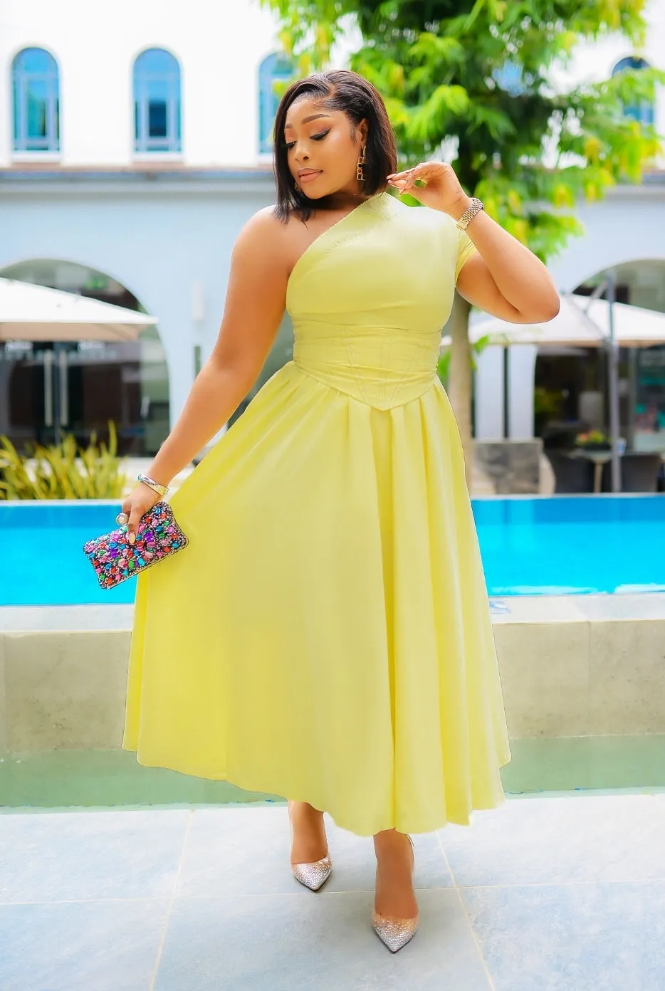 Tianna Haute- Fit and Flare Corset Waist Dress (New! 2 colors!)