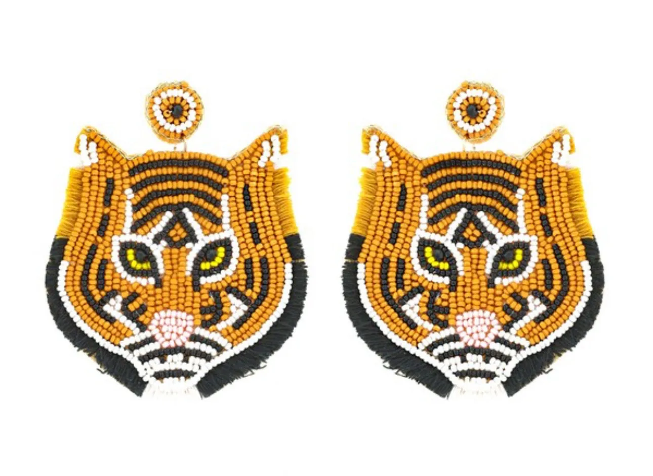 Tiger Beaded Earrings