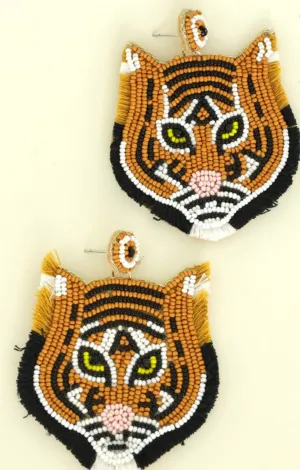 Tiger Beaded Earrings