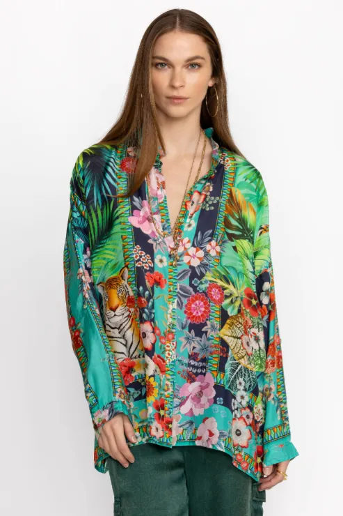 Tigres Et Fleurs Seline Button Down