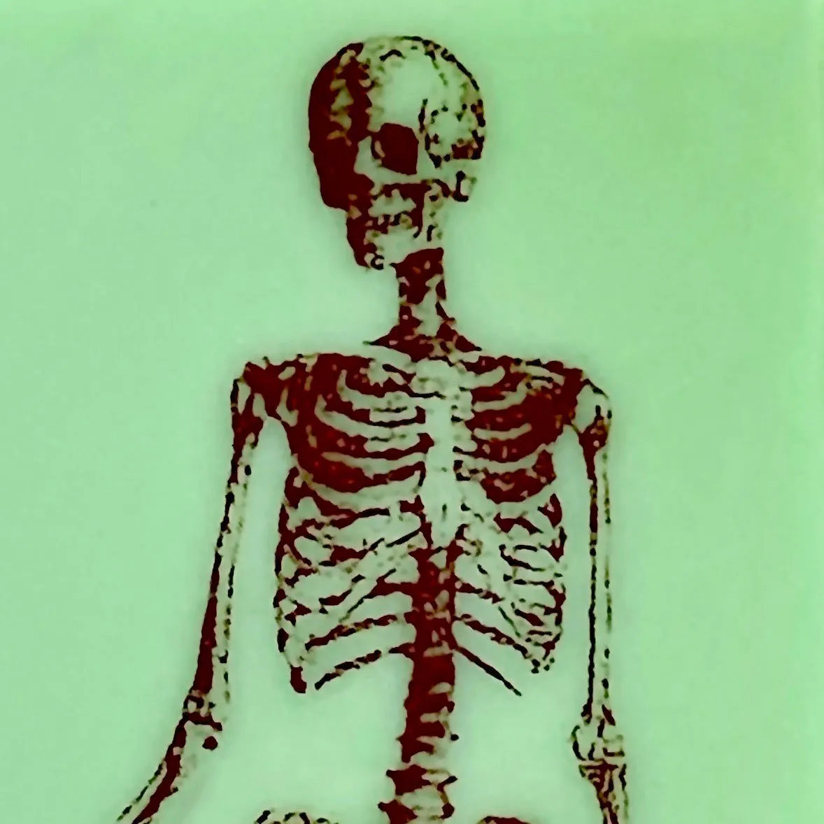 Tiny Skeleton Glass Square Dish Jadeite Mint Green