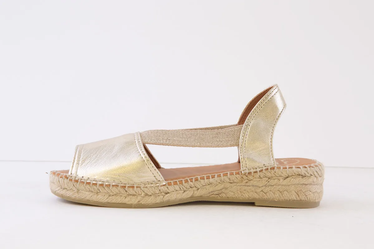 TONI PONS - ETNA FLAT ESPADRILLE SANDAL - GOLD