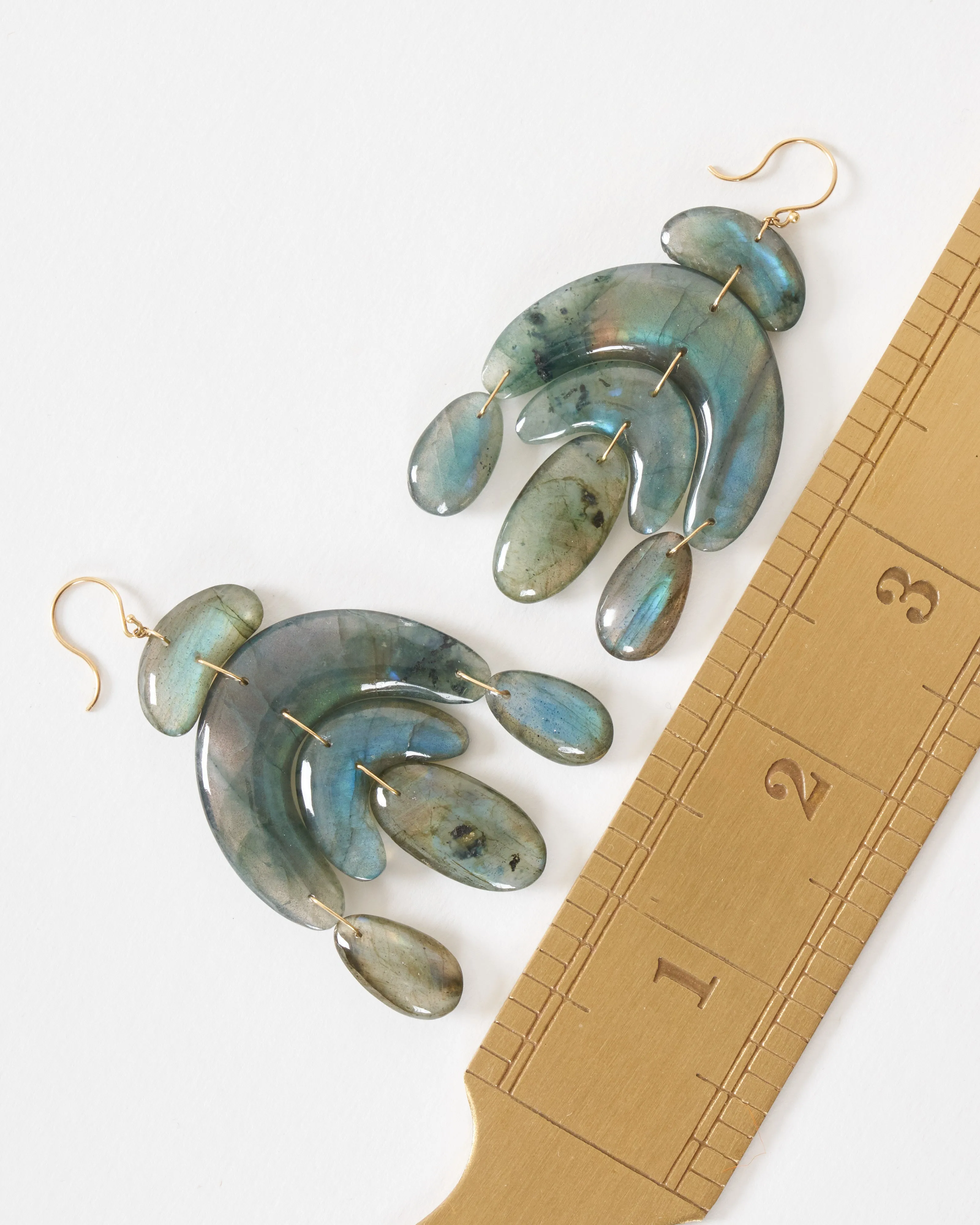 totem chandelier labradorite earrings