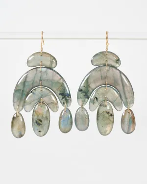 totem chandelier labradorite earrings