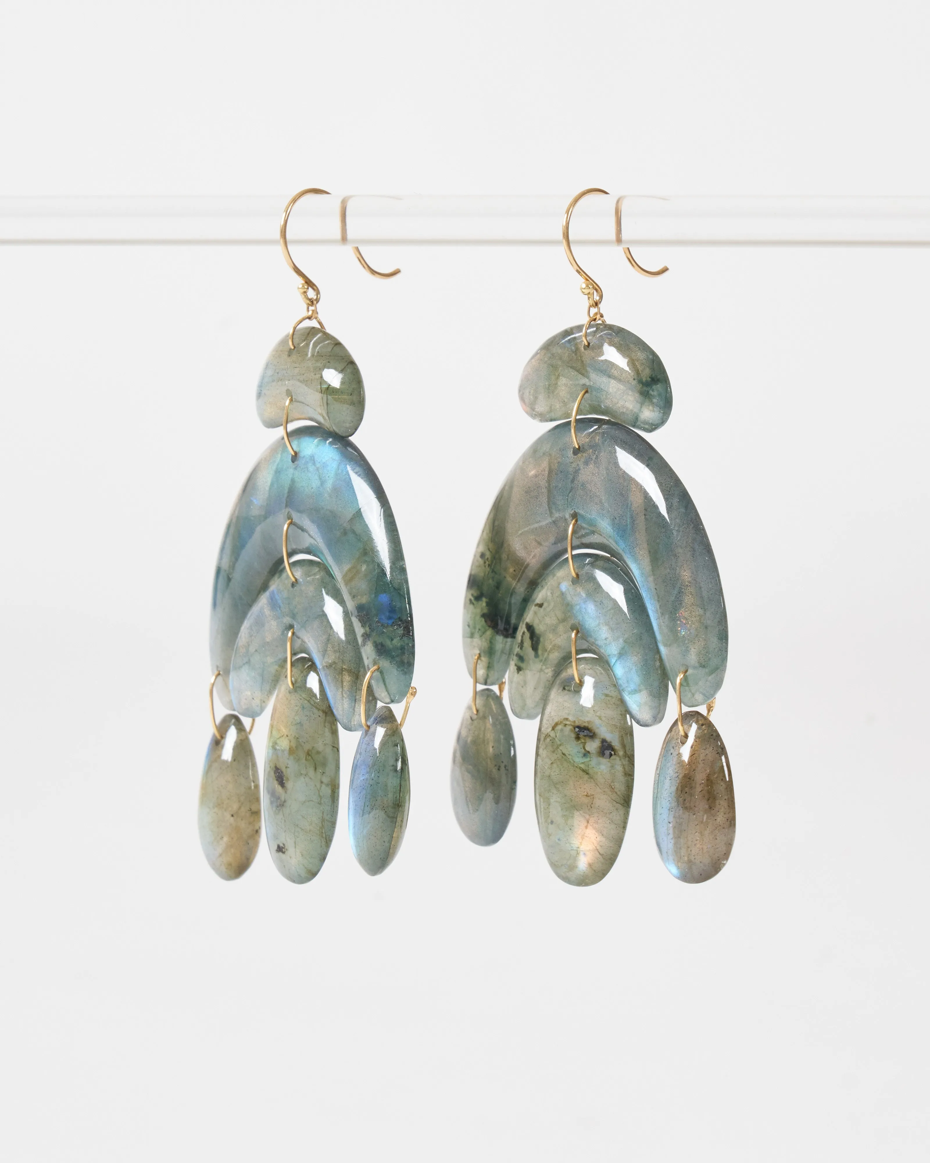 totem chandelier labradorite earrings