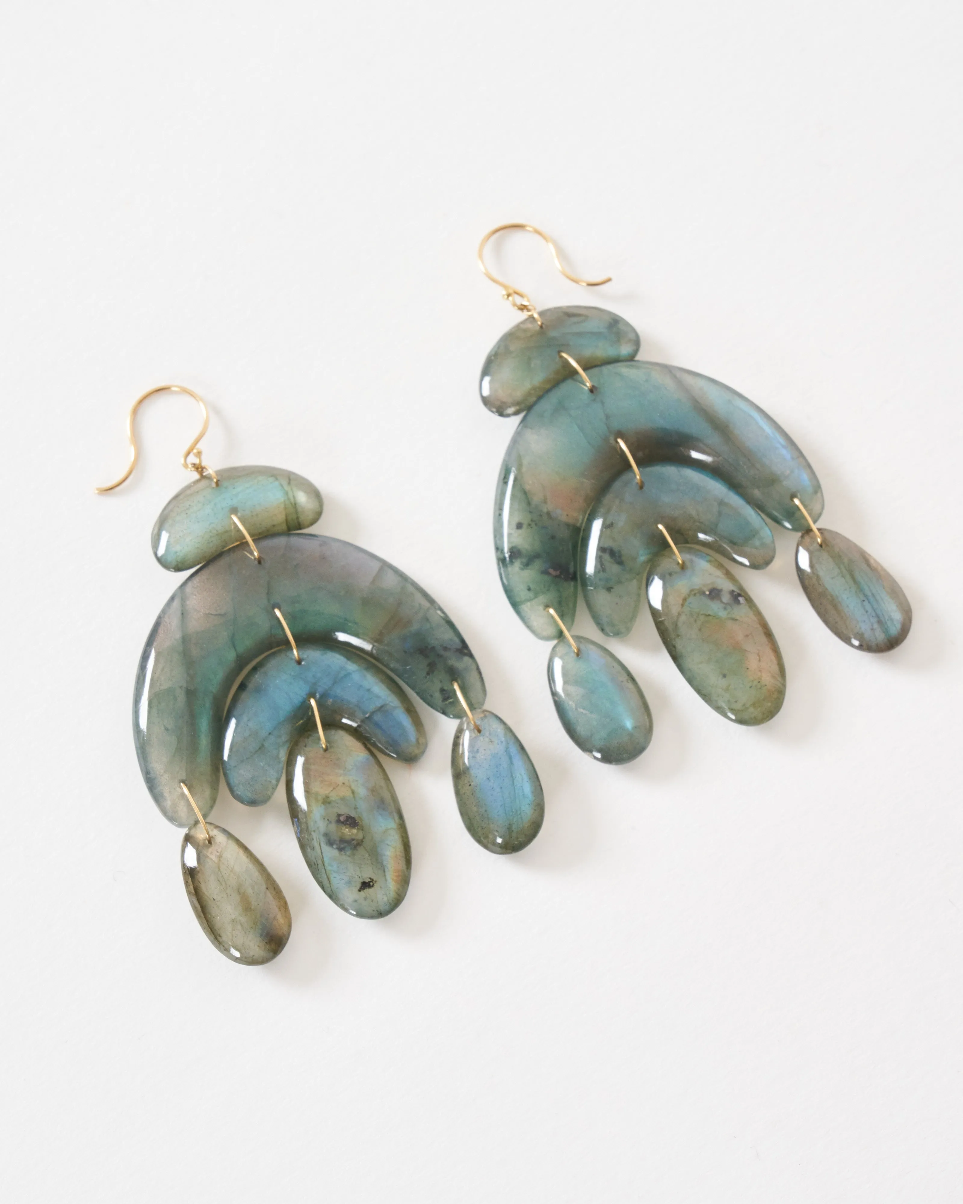 totem chandelier labradorite earrings
