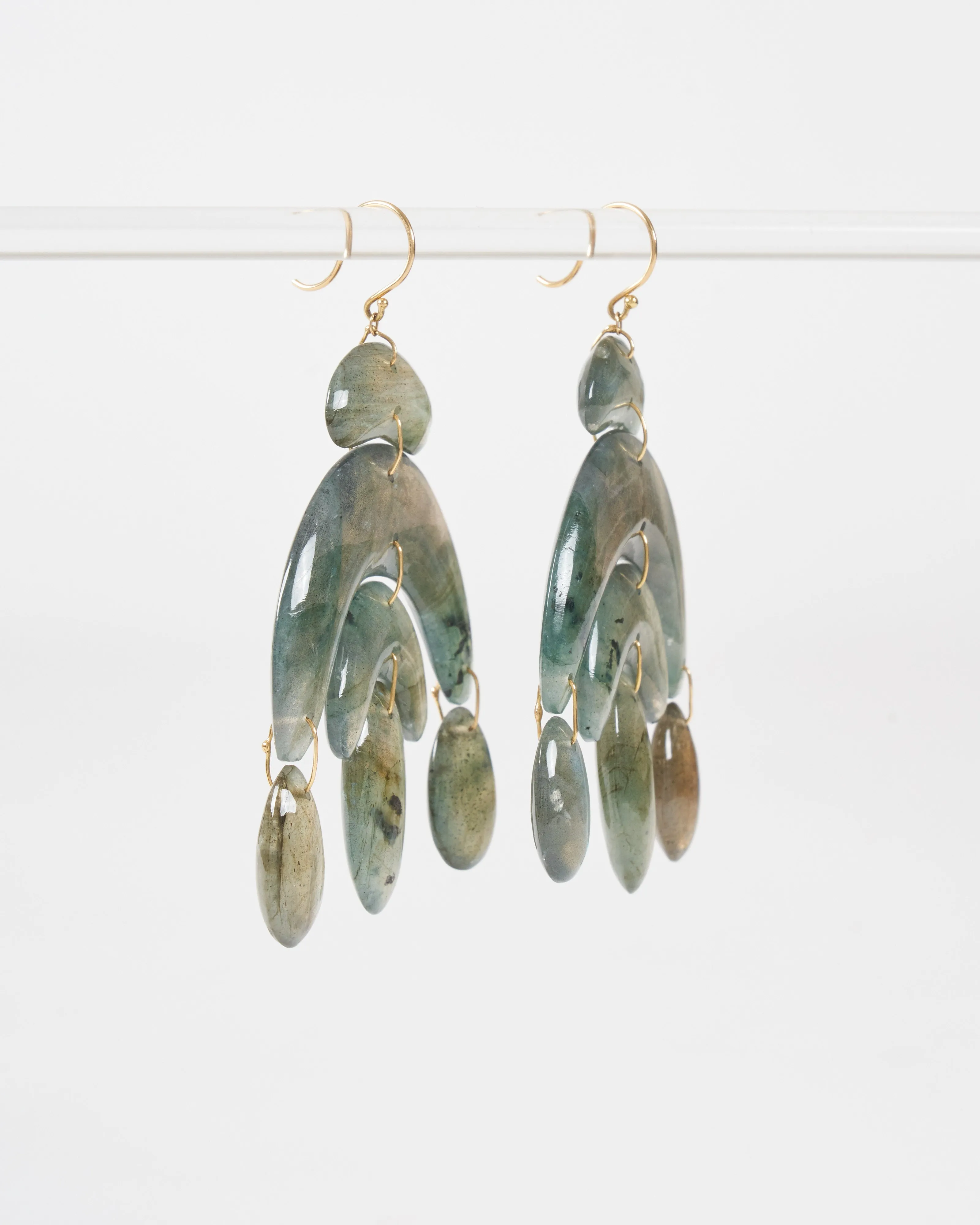 totem chandelier labradorite earrings