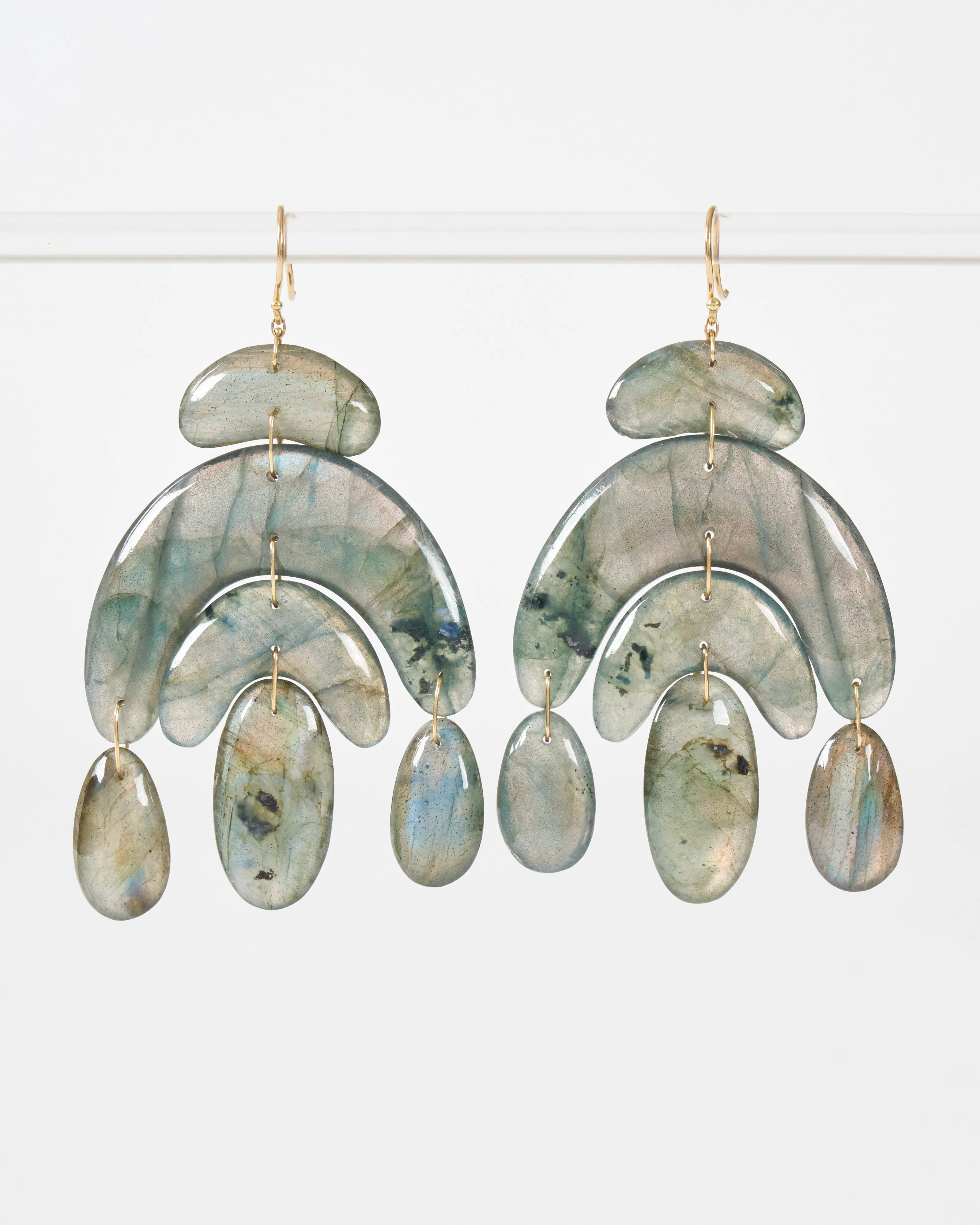 totem chandelier labradorite earrings