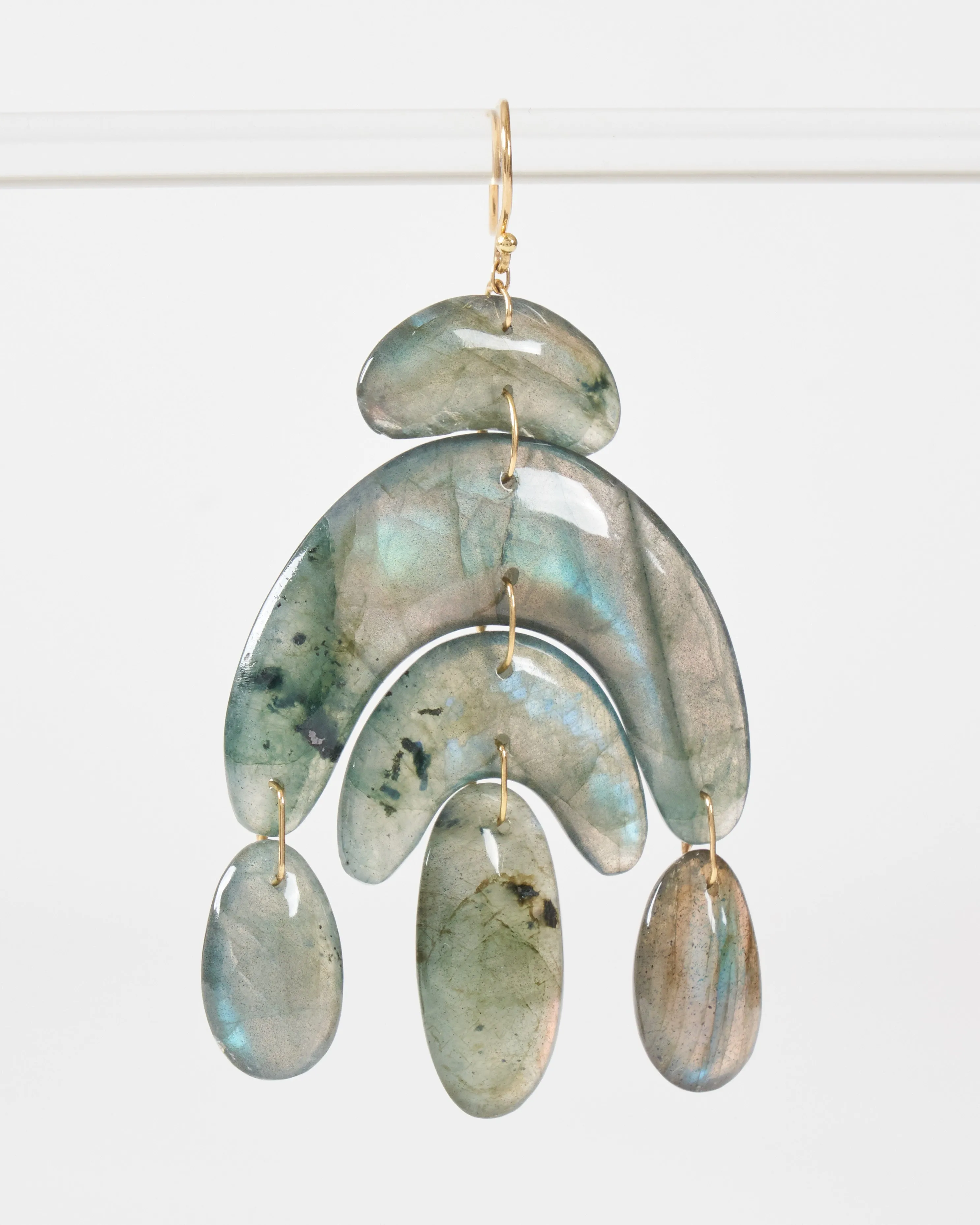 totem chandelier labradorite earrings