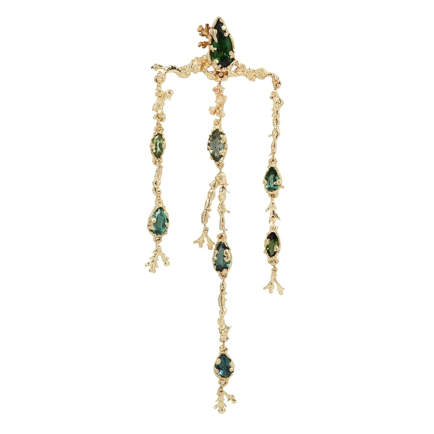 Tourmaline Coral Chandelier Earrings