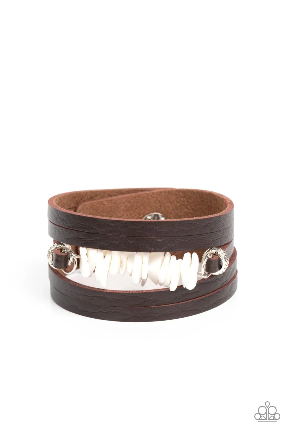 Tropical Trek - White Bracelet - Paparazzi Accessories
