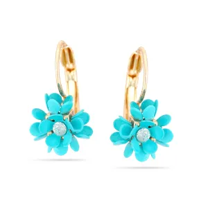 TURQUOISE FLOWER DROP EARRINGS #SQ4554
