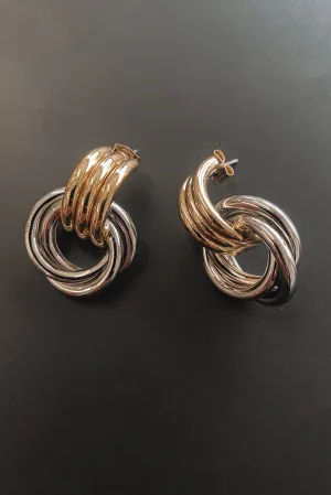 Two Fab To Care Two Tone Gold And Silver Hoop Earrings