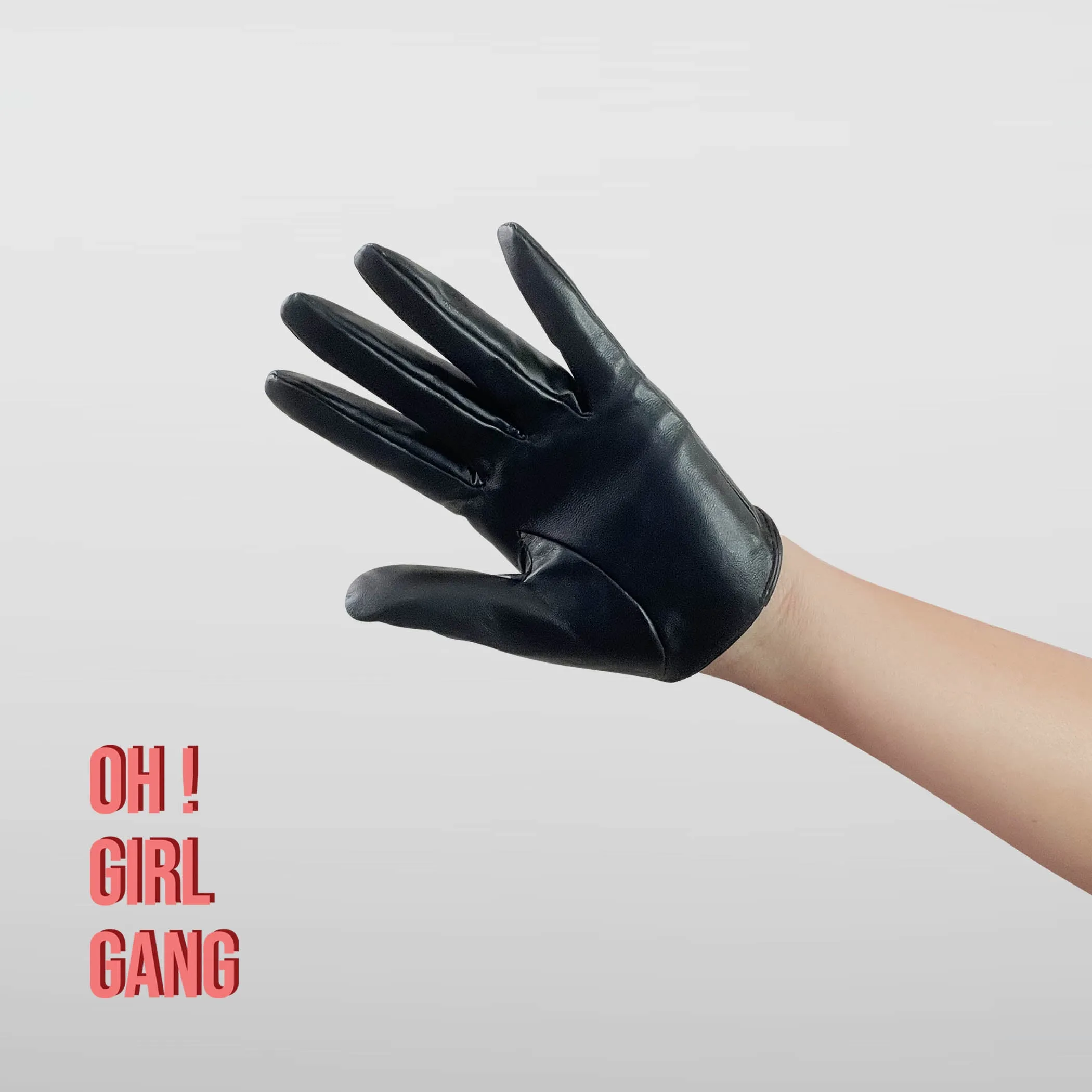 Ultrashort GENUINE LEATHER Half Palm Gloves: Blue