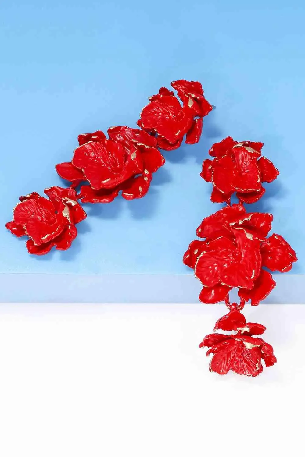 Vibrant Zinc Alloy Flower Dangle Earrings