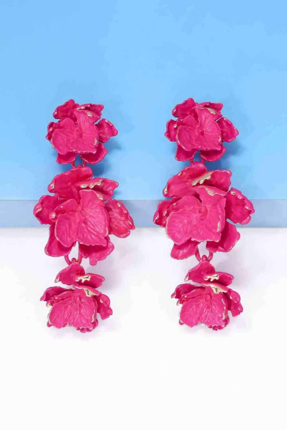 Vibrant Zinc Alloy Flower Dangle Earrings