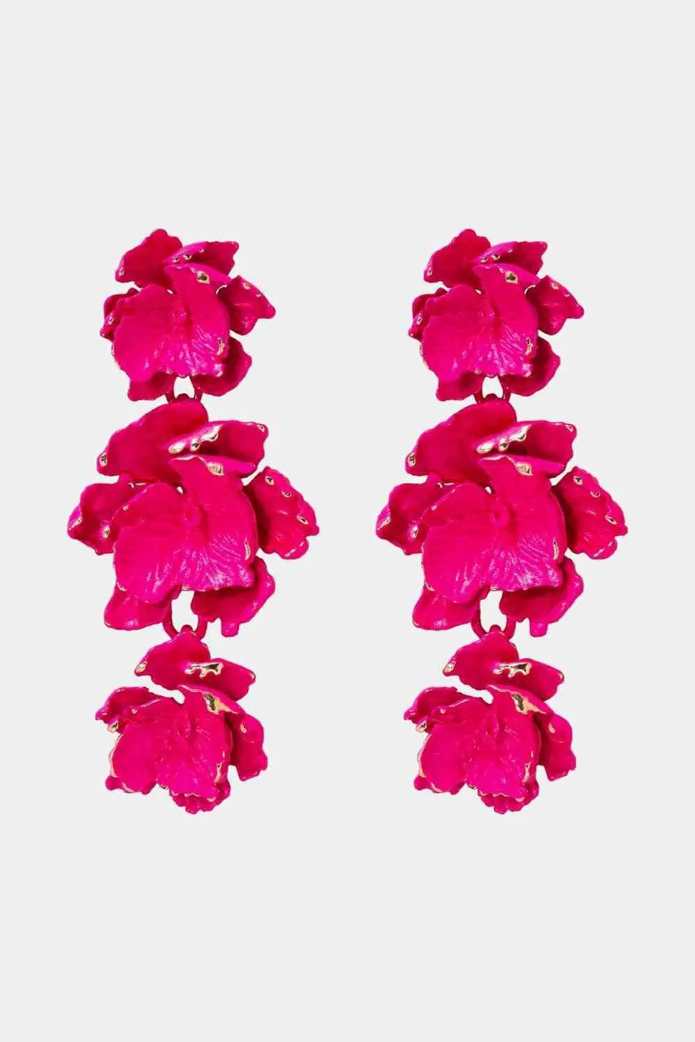 Vibrant Zinc Alloy Flower Dangle Earrings