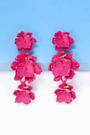 Vibrant Zinc Alloy Flower Dangle Earrings