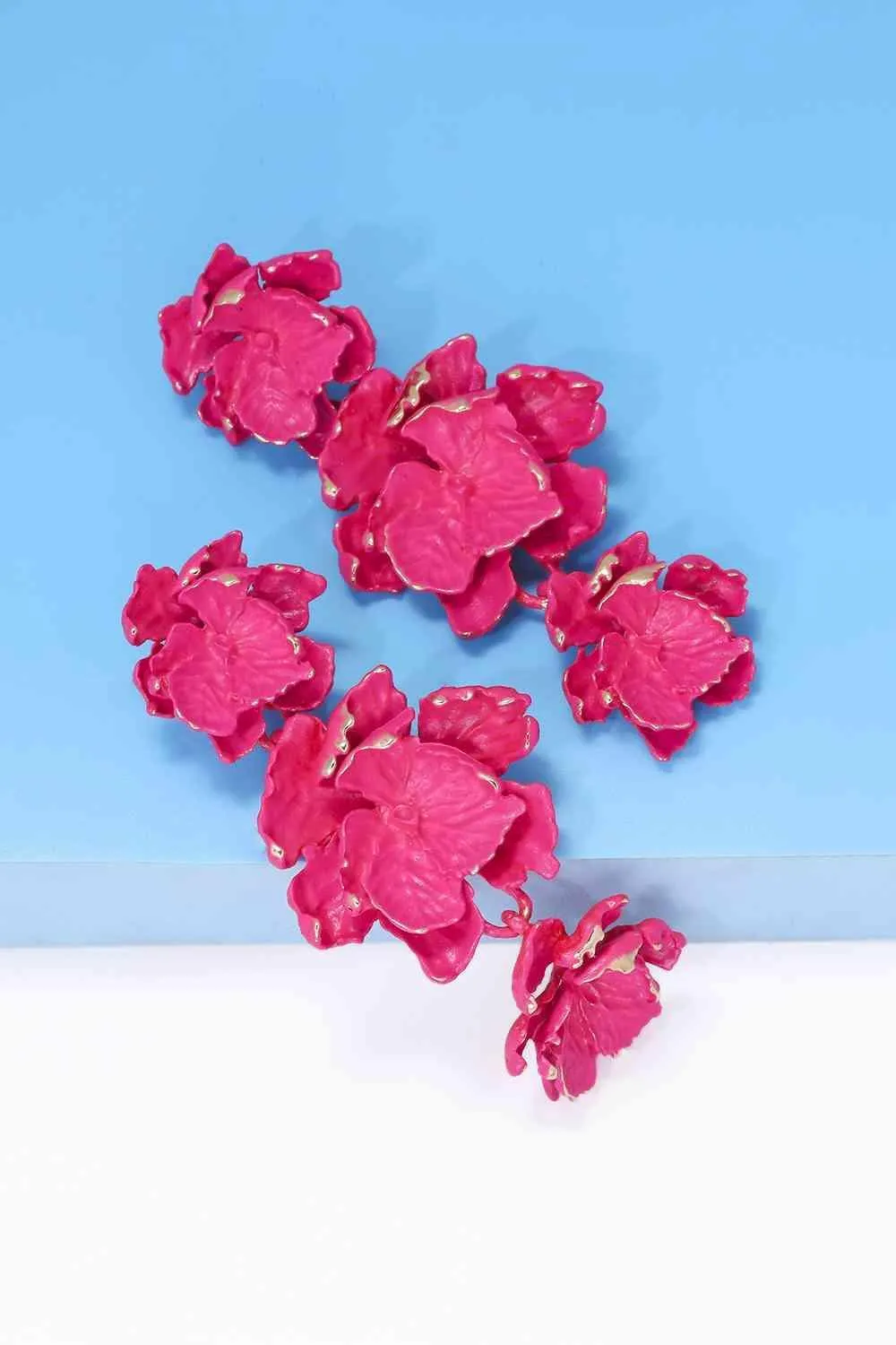 Vibrant Zinc Alloy Flower Dangle Earrings