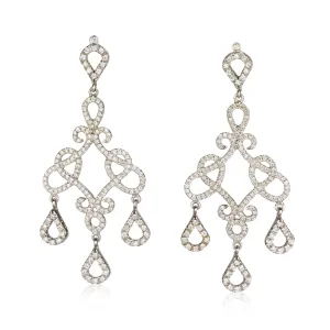 Victorian style chandelier earrings with diamonds