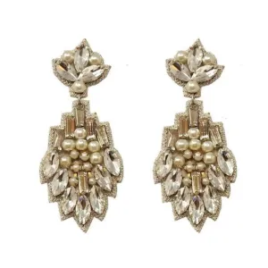 Vietri Crystal and Pearl Drop Earrings