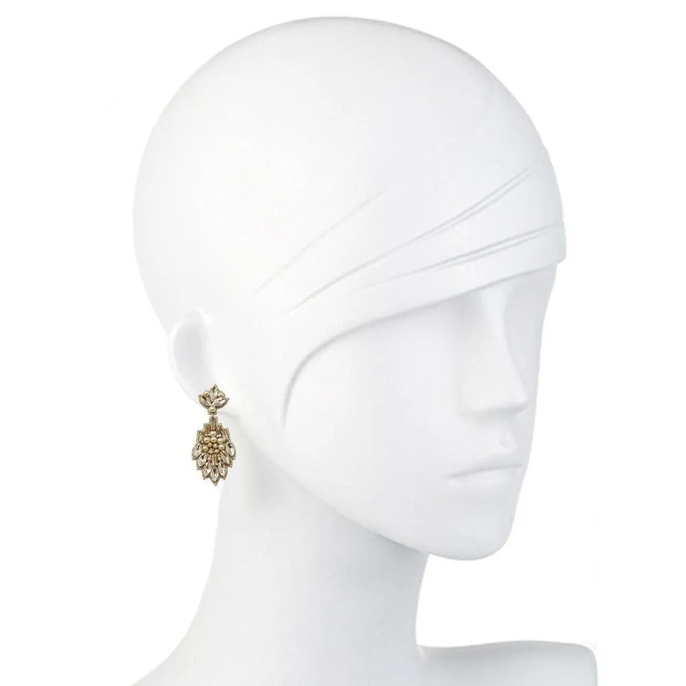 Vietri Crystal and Pearl Drop Earrings