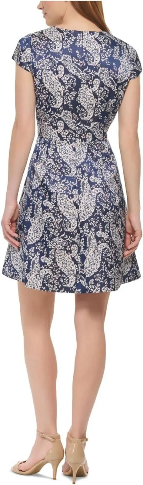 Vince Camuto Womens Metallic Mini Fit & Flare Dress VC2M3821