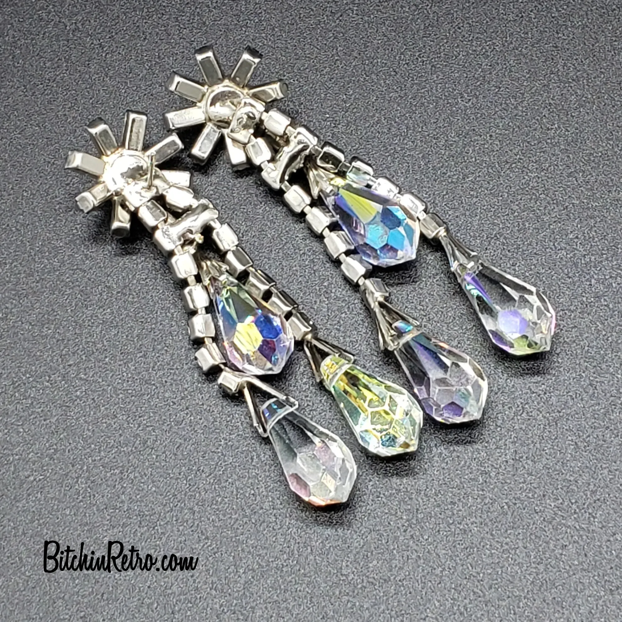 Vintage Rhinestone Chandelier Earrings