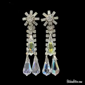 Vintage Rhinestone Chandelier Earrings
