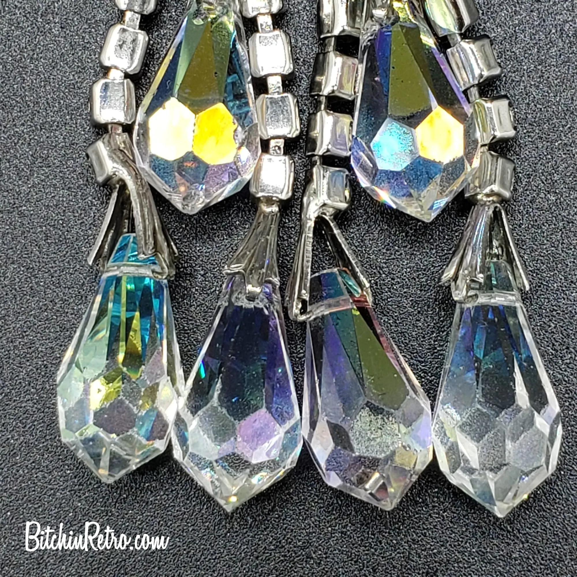 Vintage Rhinestone Chandelier Earrings