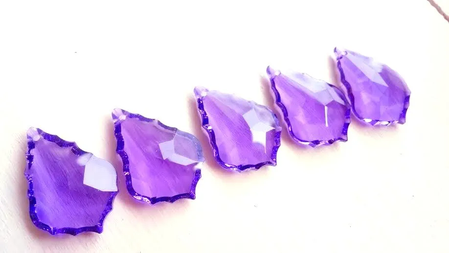 Violet French Cut Chandelier Crystals Pack of 5