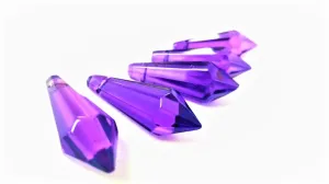 Violet Purple Icicle Chandelier Crystals, Pack of 5 Pendants