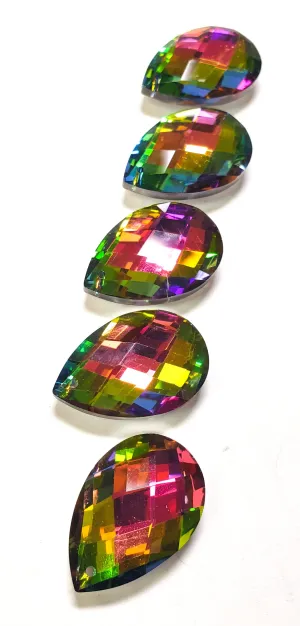 Vitrail Rainbow Diamond Cut Teardrop Chandelier Crystals, 38mm Pack of 5