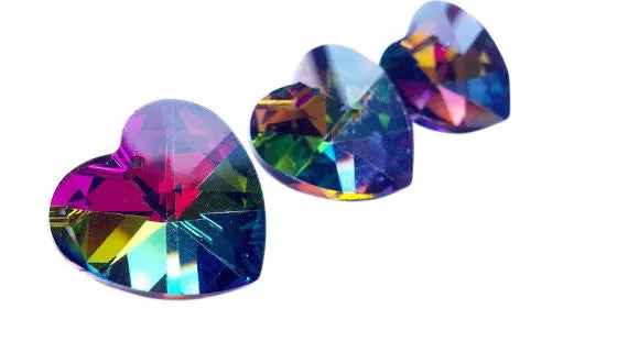 Vitrail Rainbow Heart Chandelier Crystals Pack of 5