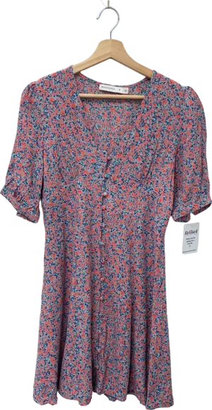 Warehouse Pink Floral Print Dress UK 8