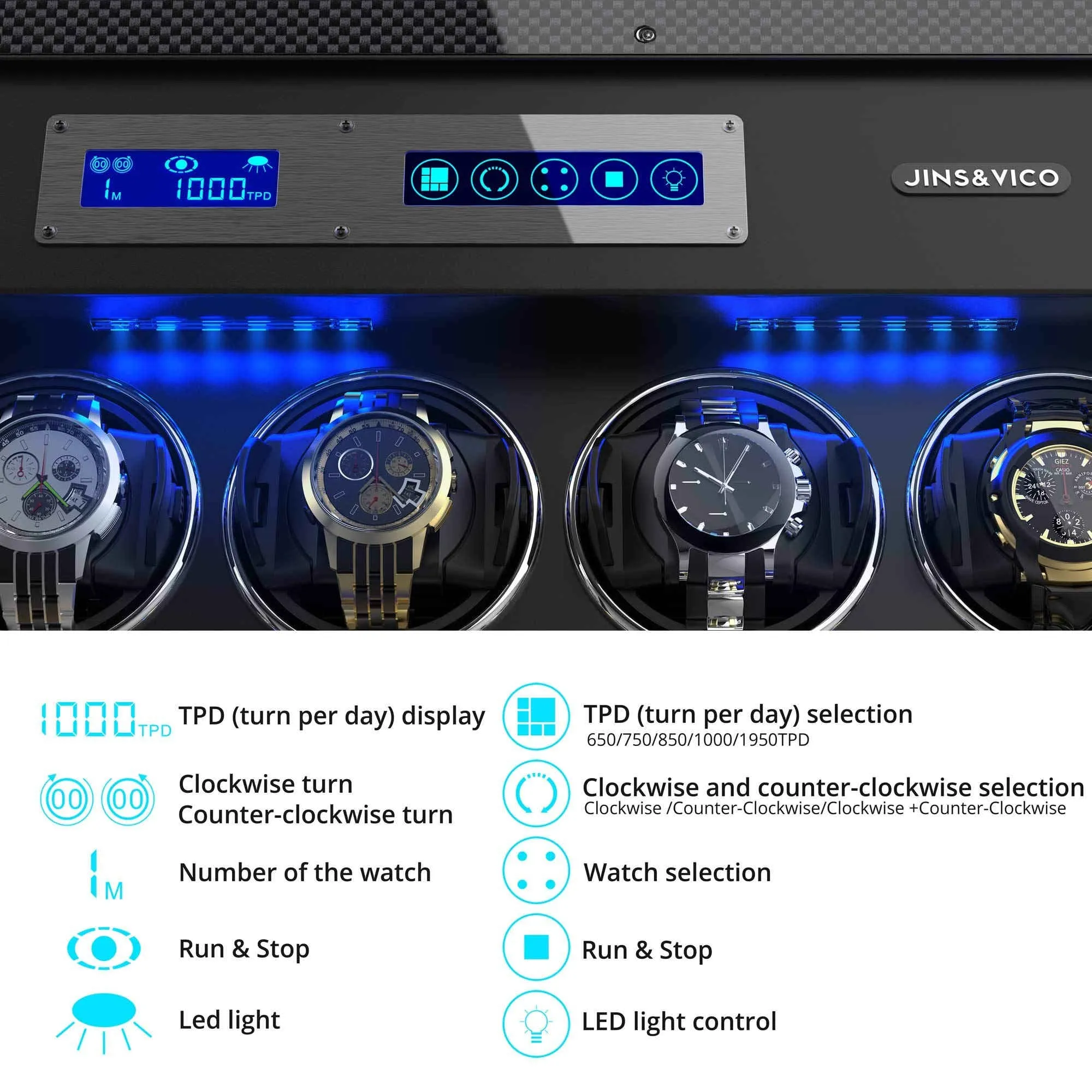 Watch Winder for 8 6 Automatic Watches, JINS&VICO