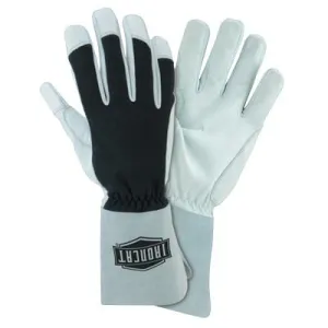 West Chester Nomex Tig Gloves, Nomex; Goat Leather; Kevlar Thread, Large, Black; White; Gray, 9073/L