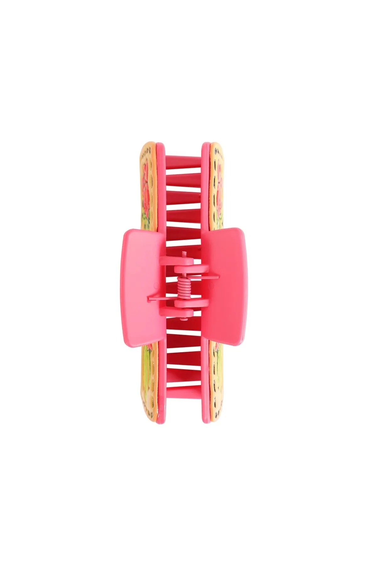 Western Bull Faux Leather Hair Claw Pink Multicolor - Pack of 6