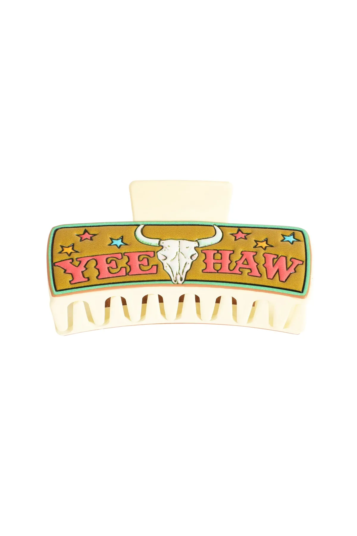 WESTERN YEEHAW FAUX LEATHER HAIR CLAW