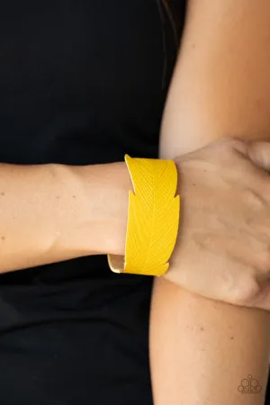 Whimsically Winging It - Yellow Bracelet  - Paparazzi Accessories
