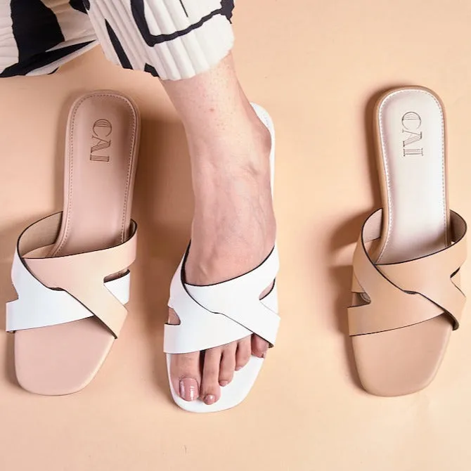 White cutout flats