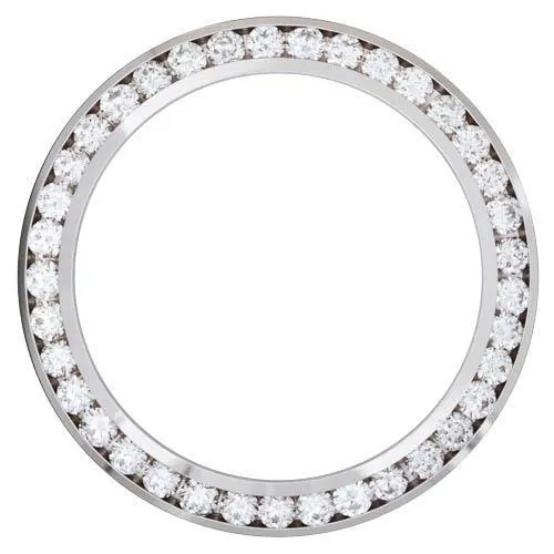 White Gold 18K 3 Carats Custom Mined Diamond Bezel To Fit Rolex Date Watch 34 mm