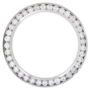 White Gold 18K 3 Carats Custom Mined Diamond Bezel To Fit Rolex Date Watch 34 mm
