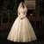 White Ivory Champagne Wedding Dresses With Sleeve Illusion