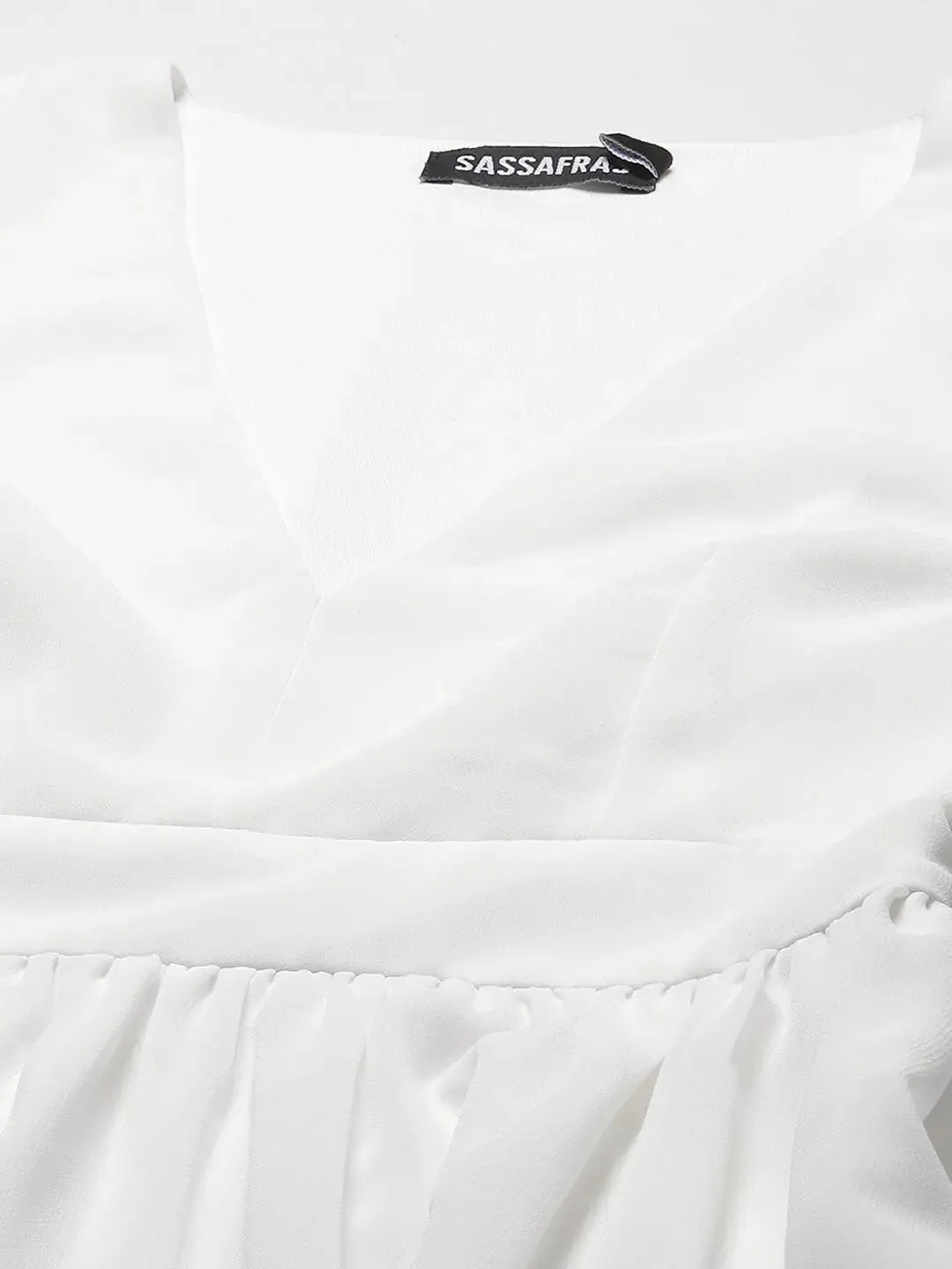 Women White Boho Sleeve Skater Dress