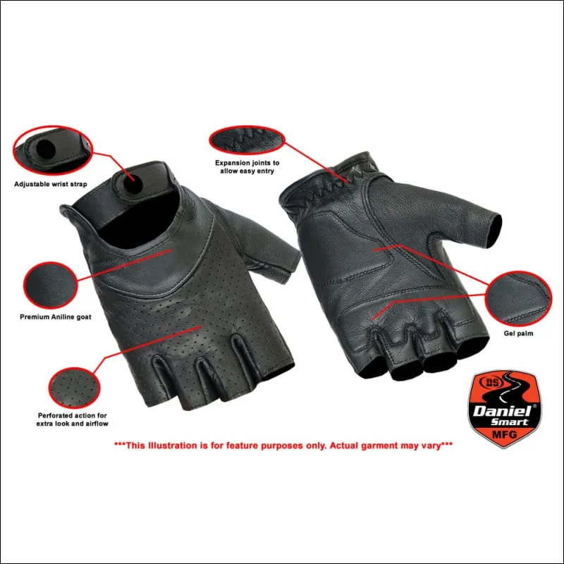 WOMEN'S PERFORATED FINGERLESS GLOVES
