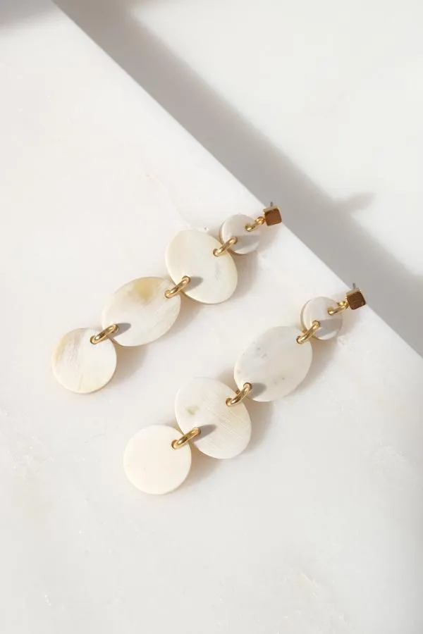 Xinh Xan Asymmetrical Geo Buffalo Horn Dangle Post Earrings